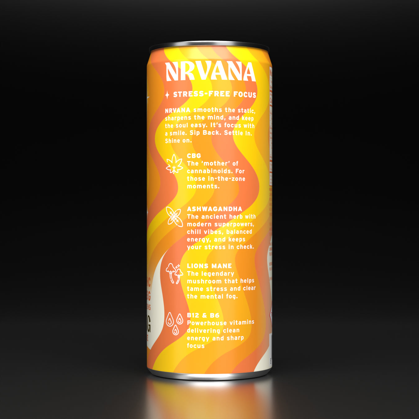 NRVANA Ginger Lemonade blends THC, CBG, Ashwagandha, and Lion’s Mane for stress-free focus. A sparkling adaptogen drink for clarity and calm energy.